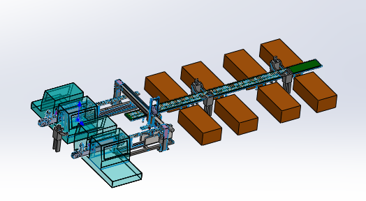 竹盒子45度切角.涂胶.高频组装线