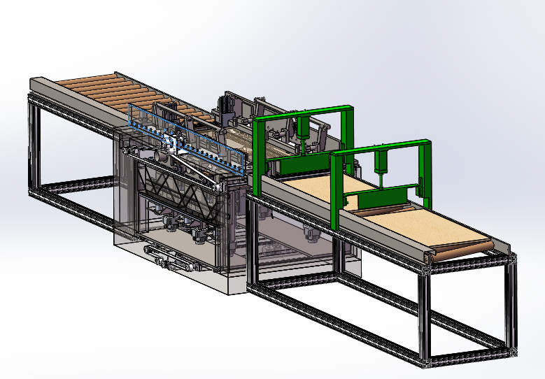 竹盒子45度切角.涂胶.高频组装线
